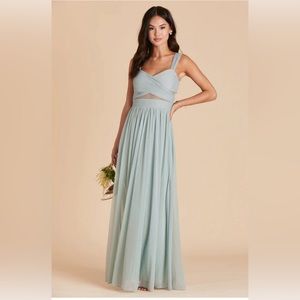 Birdy Grey ELSYE DRESS MESH SAGE Bridesmaid  Long Dress Sleeveless Medium